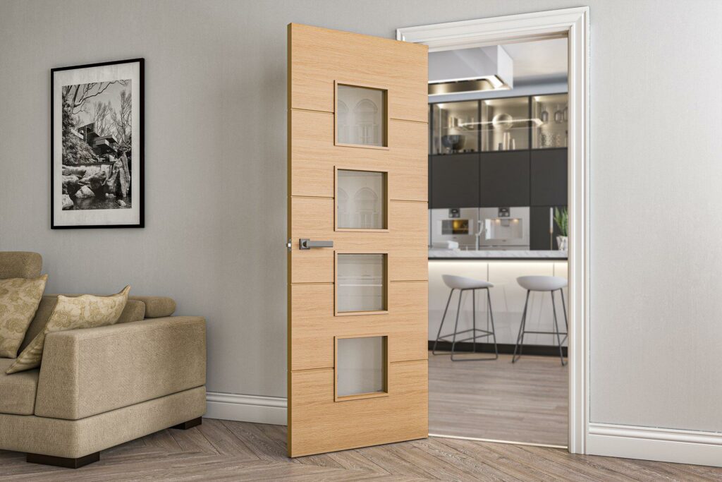 Augusta Glazed Interior Oak Fire Door Crown Doors