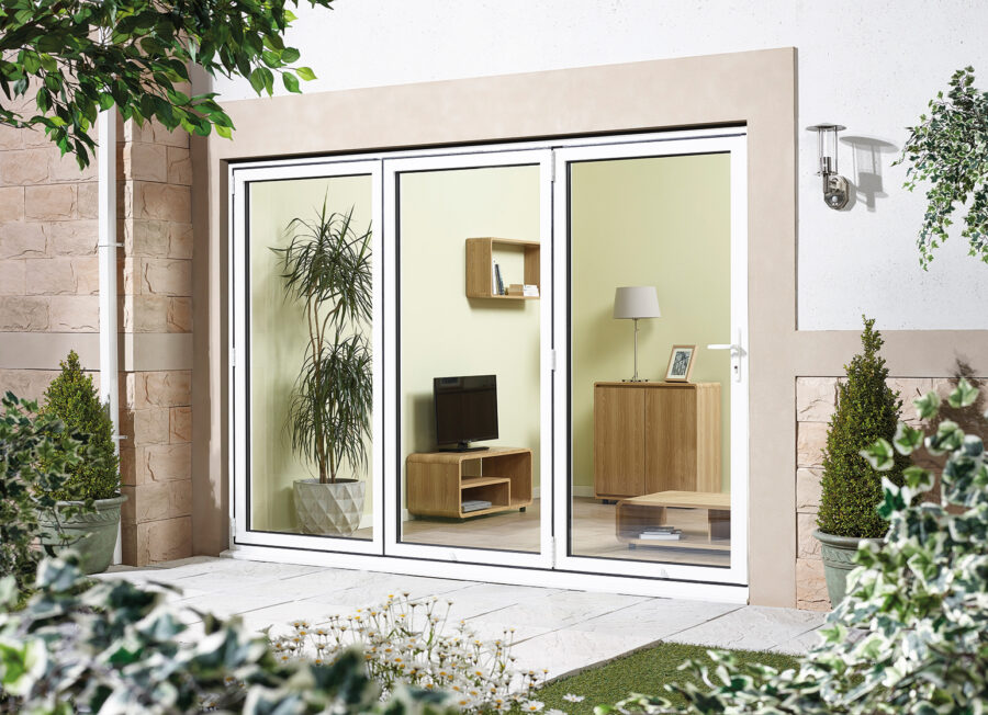 ALU SLIDING DOOR SET WHITE LH