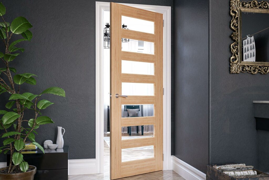Biarritz glazed interior oak door