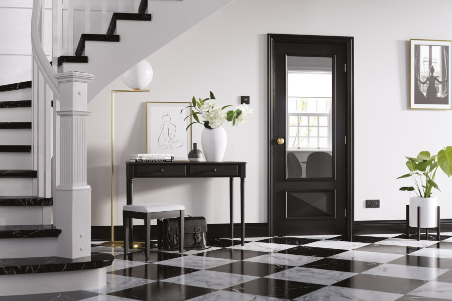 BLACK KNIGHTSBRIDGE GLAZED INTERNAL DOOR