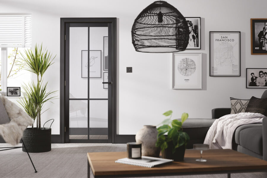 BLACK LIBERTY GLAZED INTERNAL DOOR