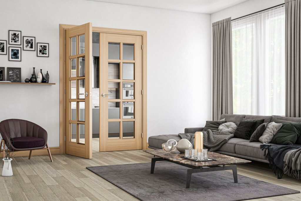 Bristol glazed interior oak door