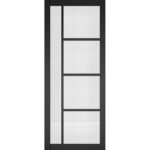 Brixton Black Glazed Prefinished Door