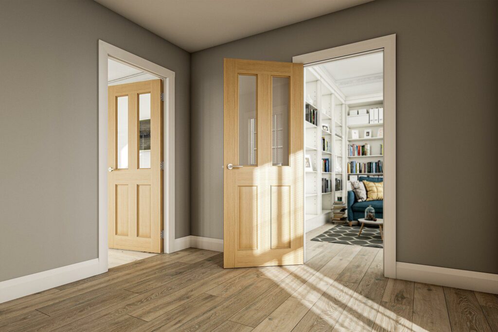 Bury glazed interior oak door