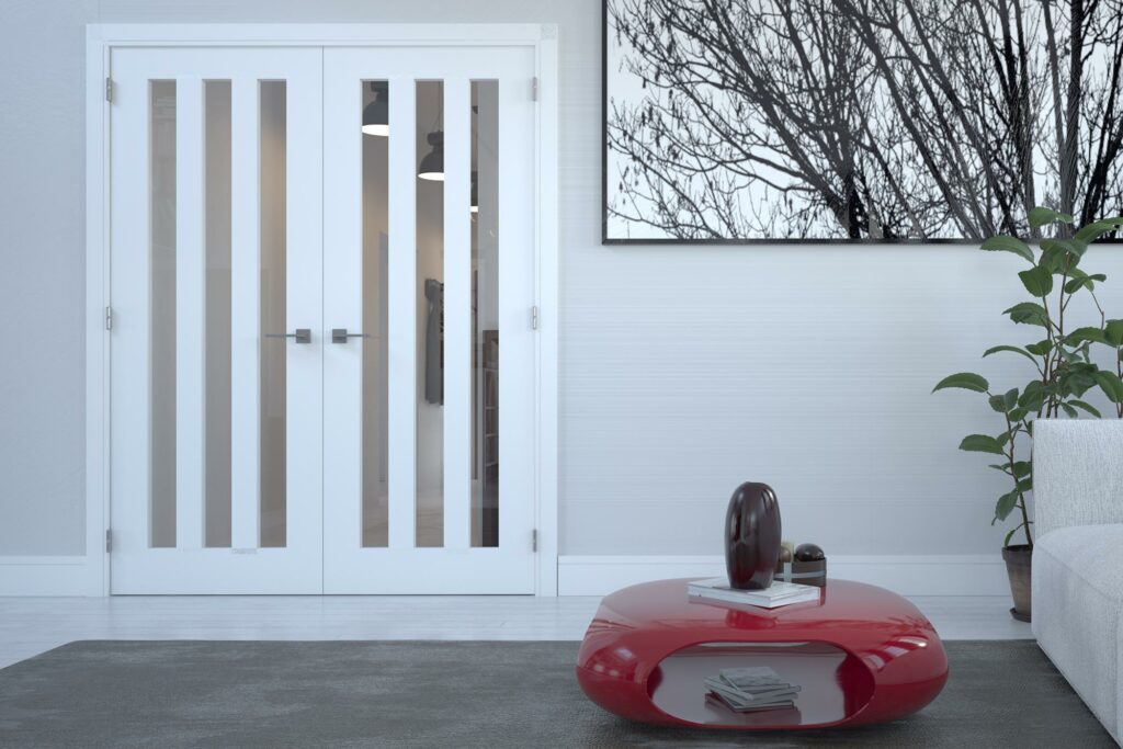 Chester glazed interior white primed door