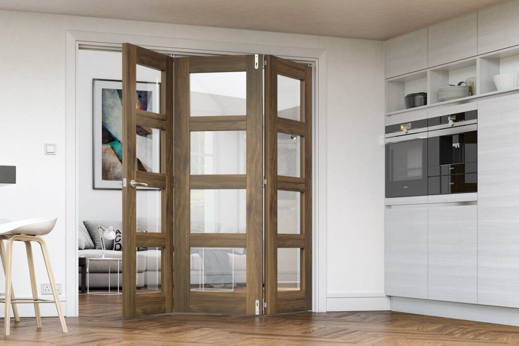 Coventry clear glazed interior walnut door