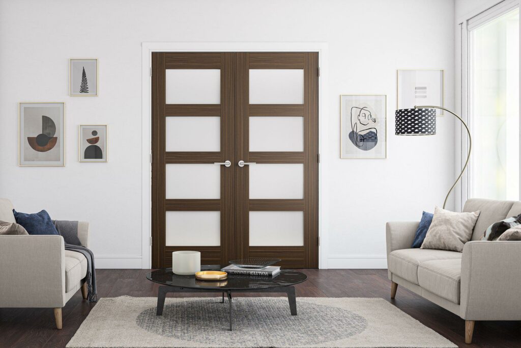 Coventry obscure glazed interior walnut door