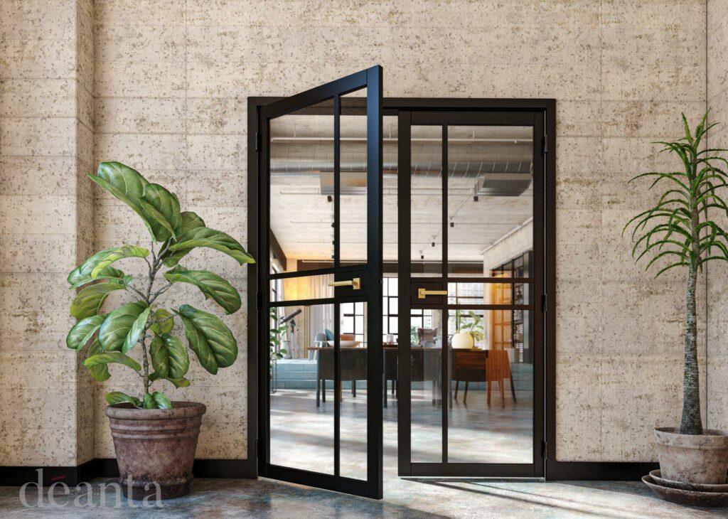 Dalston Black Glazed Prefinished Door