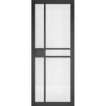 Dalston Black Glazed Prefinished Door