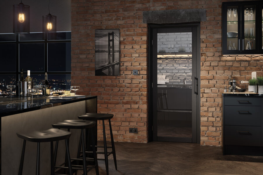 DARK CHARCOAL SOHO GLAZED INTERNAL DOOR