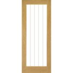 Ely unfinished 1L Full glazed interior oak door