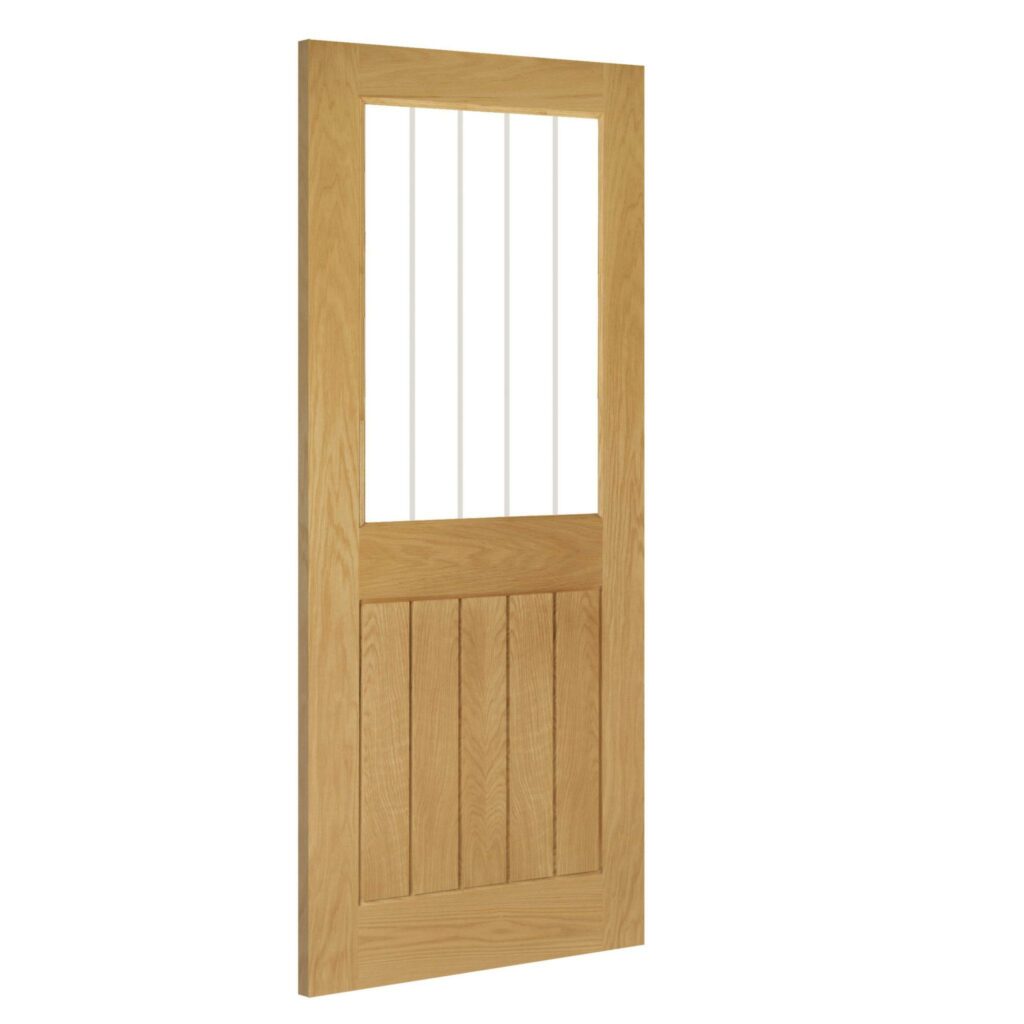 Ely unfinished 1L glazed interior oak door