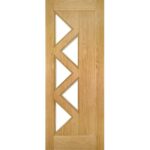 Ely prefinished 5L glazed interior oak door