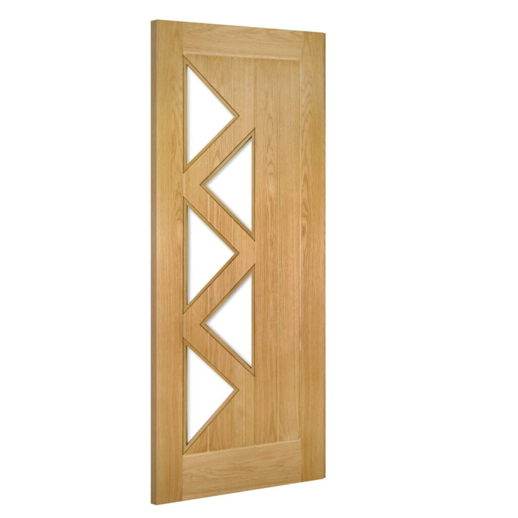Ely prefinished 5L glazed interior oak door