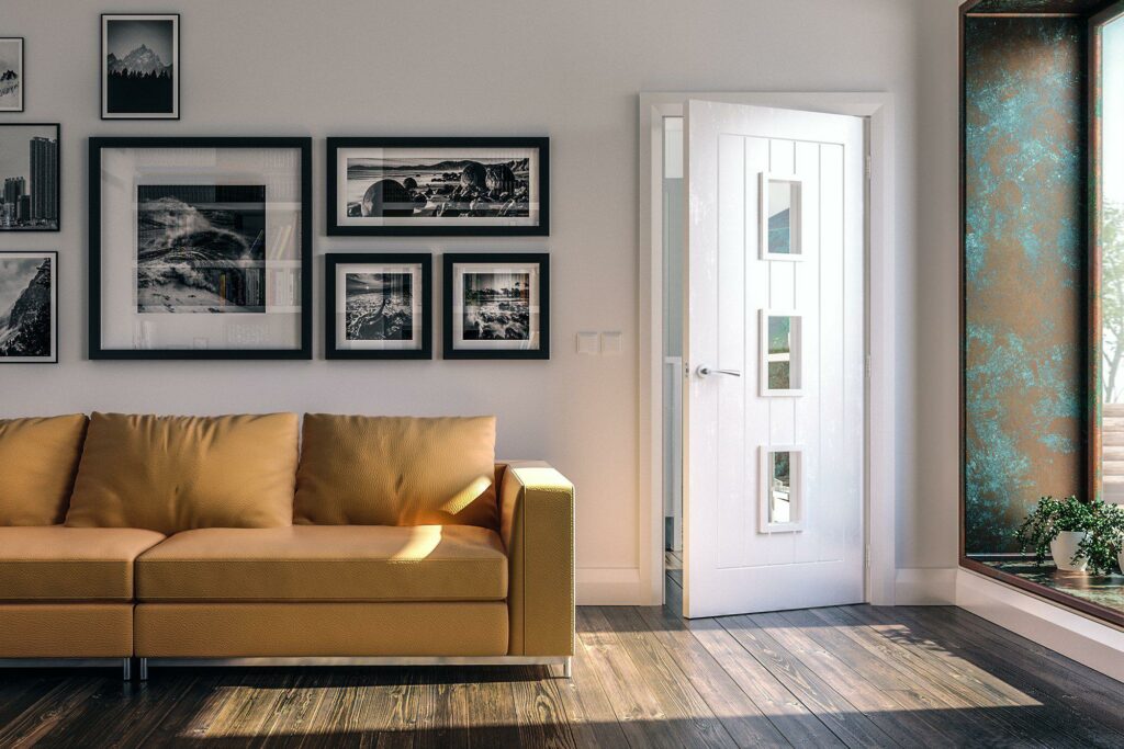 Ely Glazed Interior White Primed Door