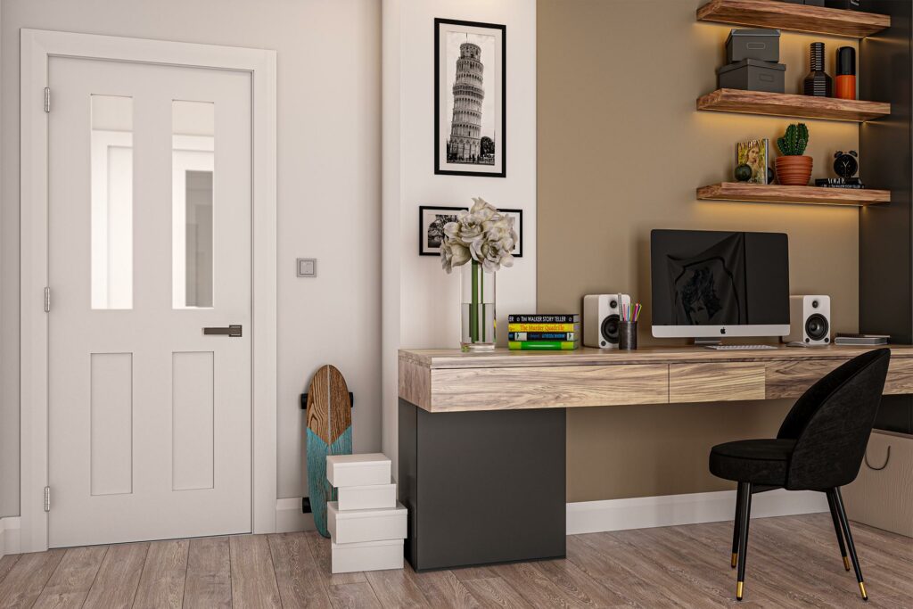 Eton glazed interior white primed door