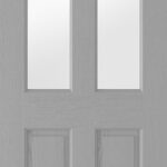 TEXTURED 2 PANEL/2 LIGHT LIGHT GLAZED GREY MOULDED