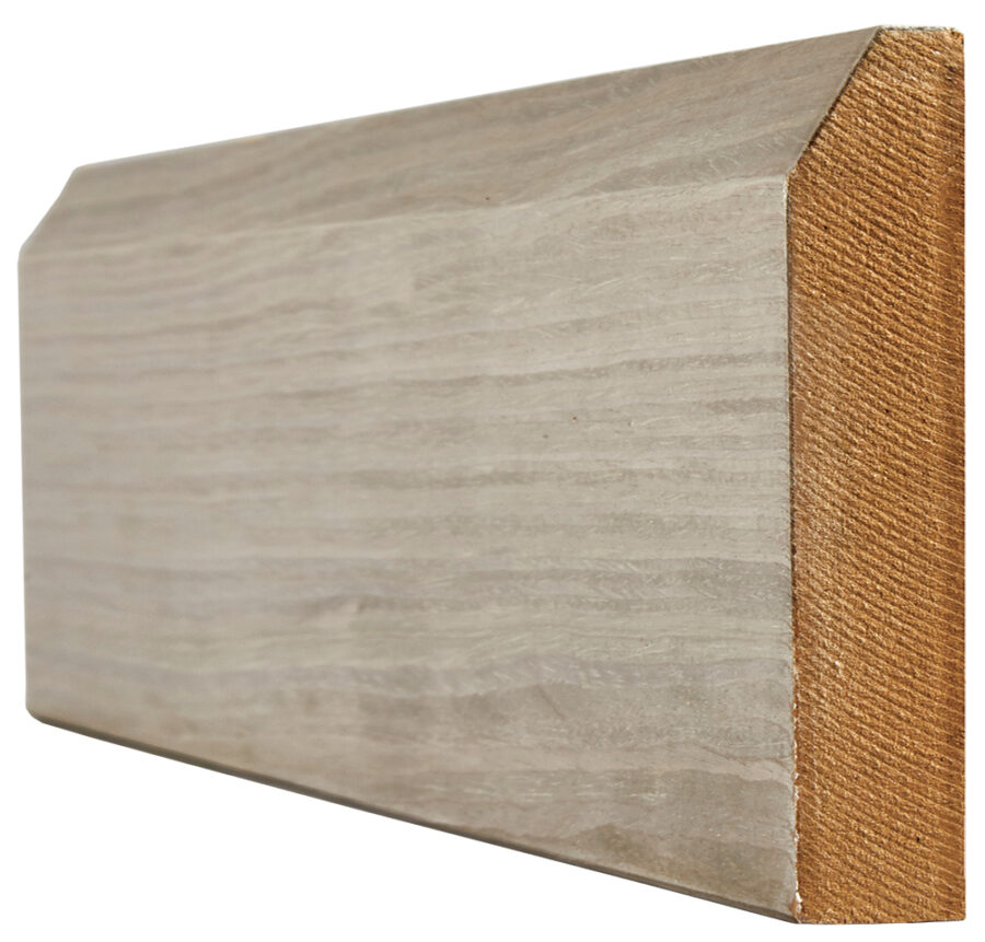 LIGHT GREY PRE-FINISHED CHAMFERED SKIRTING (4X3M LENGTHS)