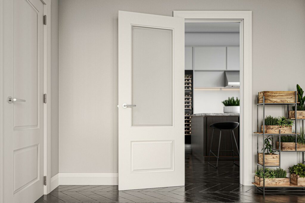 Madison glazed interior white primed door