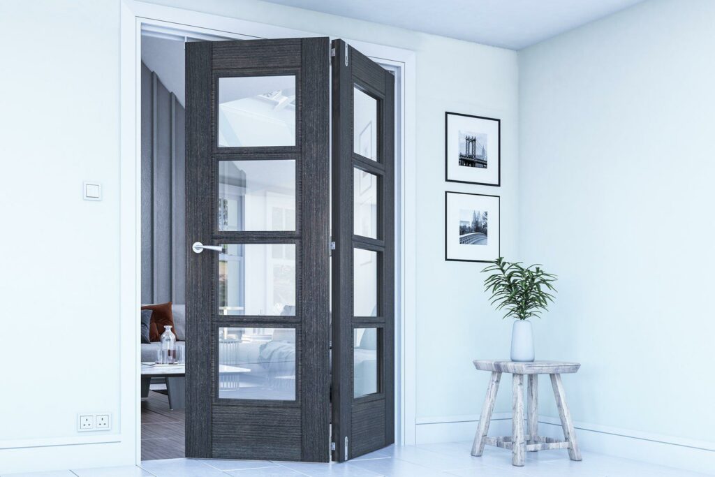 Montreal glazed interior Dark grey ash door