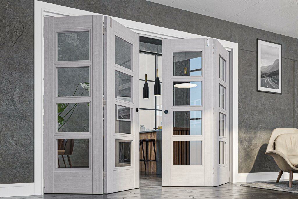 Montreal glazed interior light grey ash fire door