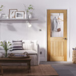 PREFINISHED OAK BELIZE 1 LIGHT WITH SILKSCREEN GLASS (HALF LIGHT)