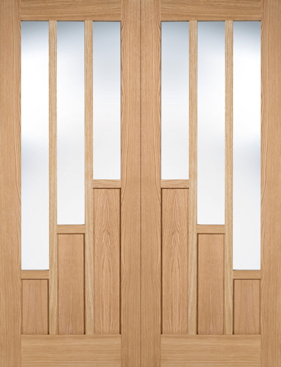 PAIRS OAK COVENTRY WITH CLEAR GLASS PREFINISHED