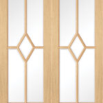 PAIRS REIMS (DIAMOND)BEV GLASS OAK PREFINISHED