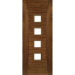 Pamplona glazed interior walnut door