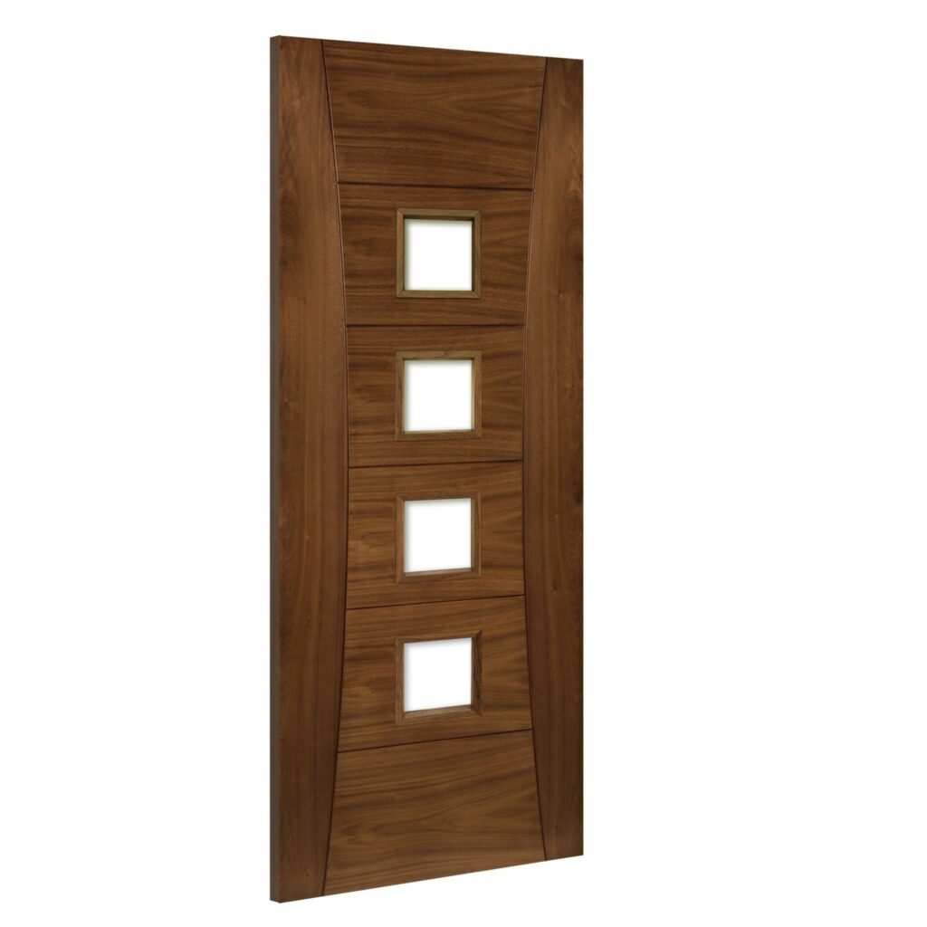 Pamplona glazed interior walnut door