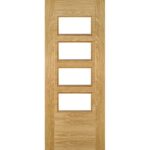 Seville 4L glazed interior oak door