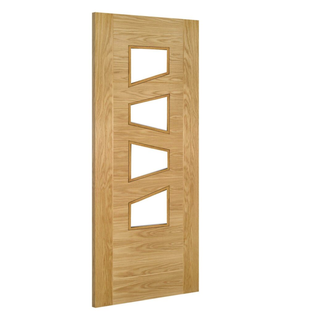 Seville 4Ls glazed interior oak door
