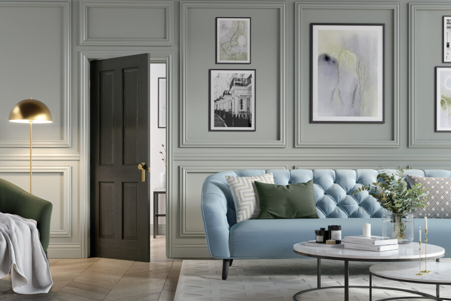 SMOKED OAK REGENCY 4 PANEL SOLID INTERNAL FD30 DOOR