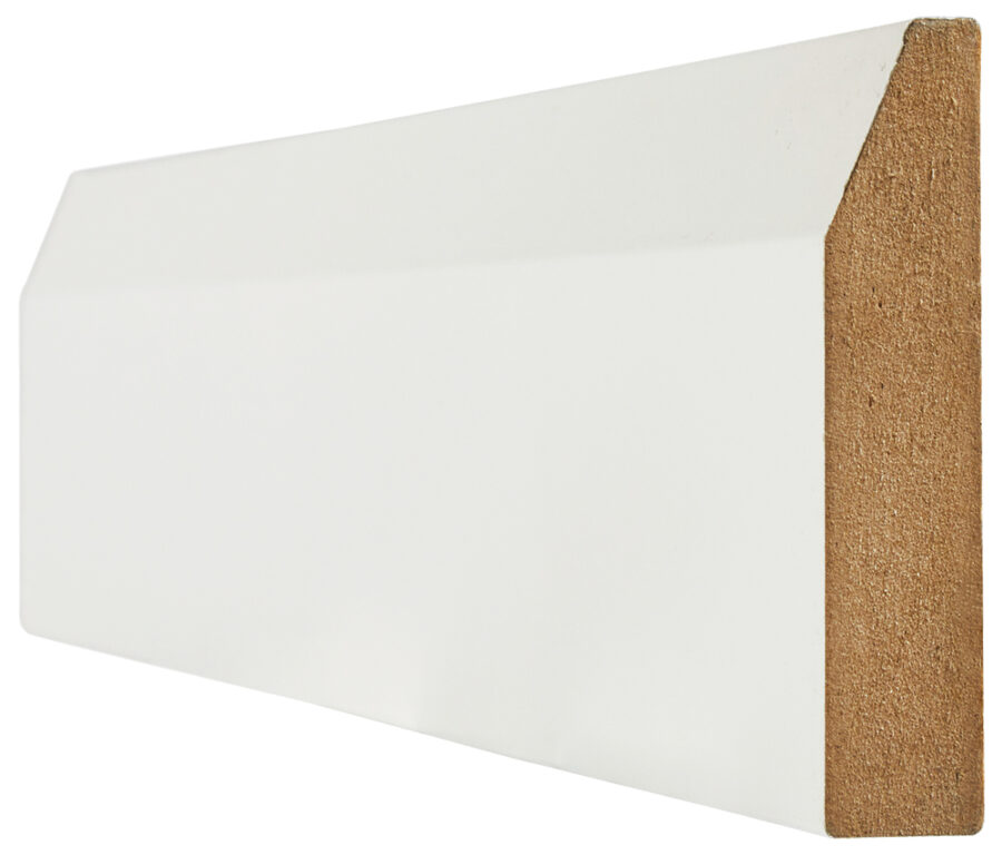 WHITE WRAPPED CHAMFERED SKIRTING (4X3M LENGTHS)
