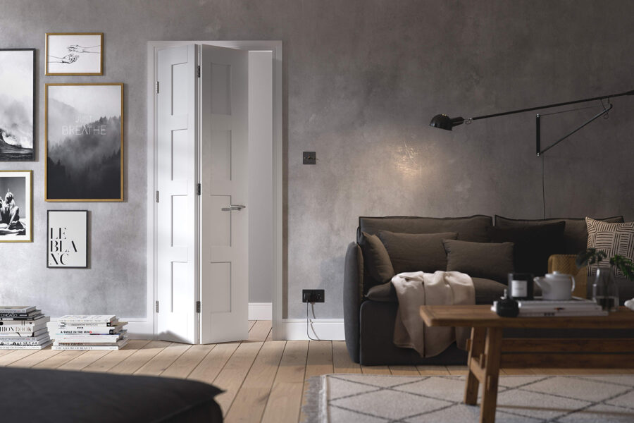 BIFOLD WHITE PRIMED SHAKER 4P